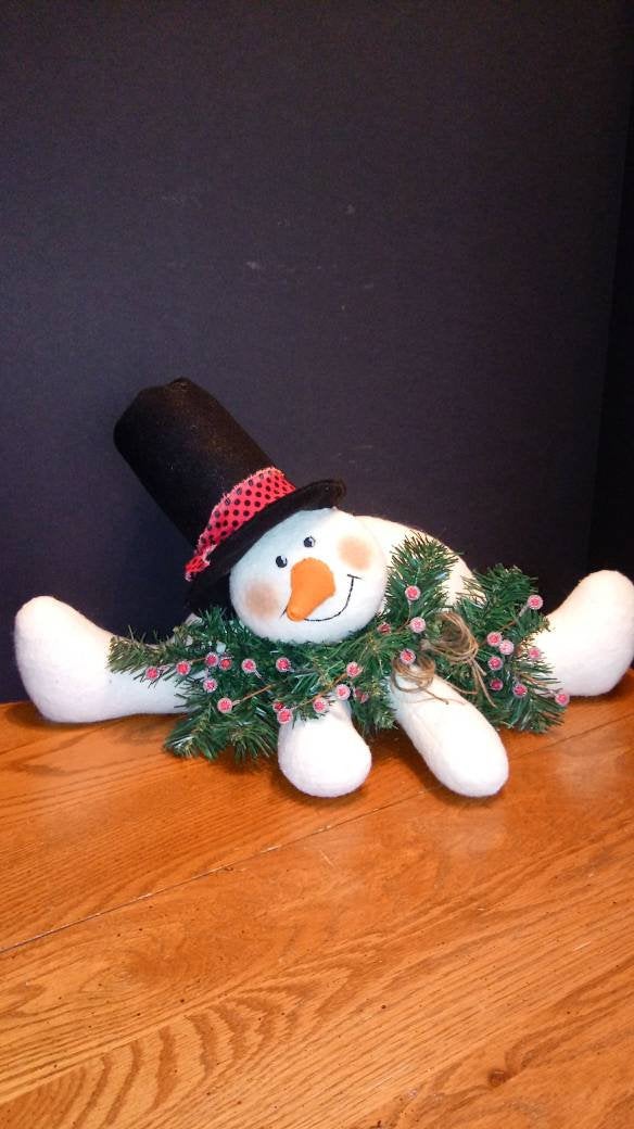 Snowman Decor Winter Wreath Attachment Shelf Sitter Christmas Holiday