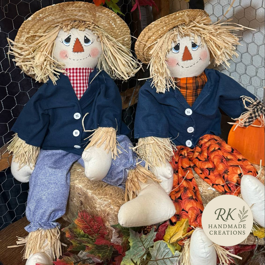 Handmade Scarecrow Dolls | Fall Shelf Sitters | Country Farmhouse Décor