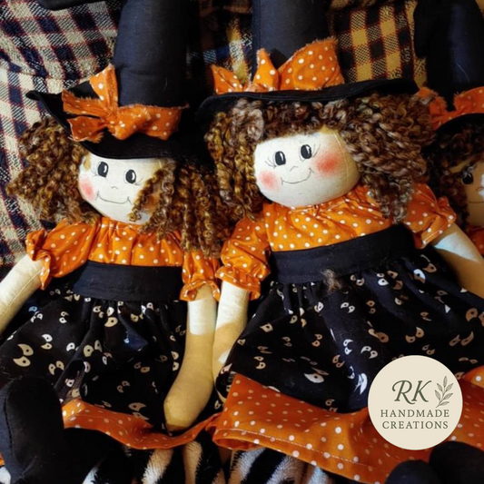 Handmade Witch Dolls | Halloween Shelf Sitters