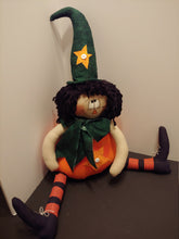 Load image into Gallery viewer, Fall Pumpkin Wreath attachment Pumpkin Witch Doll Sitter home decor

