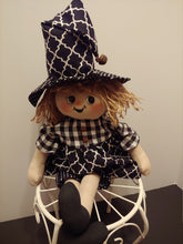 Load image into Gallery viewer, Witch harlequin wreath attachment doll
