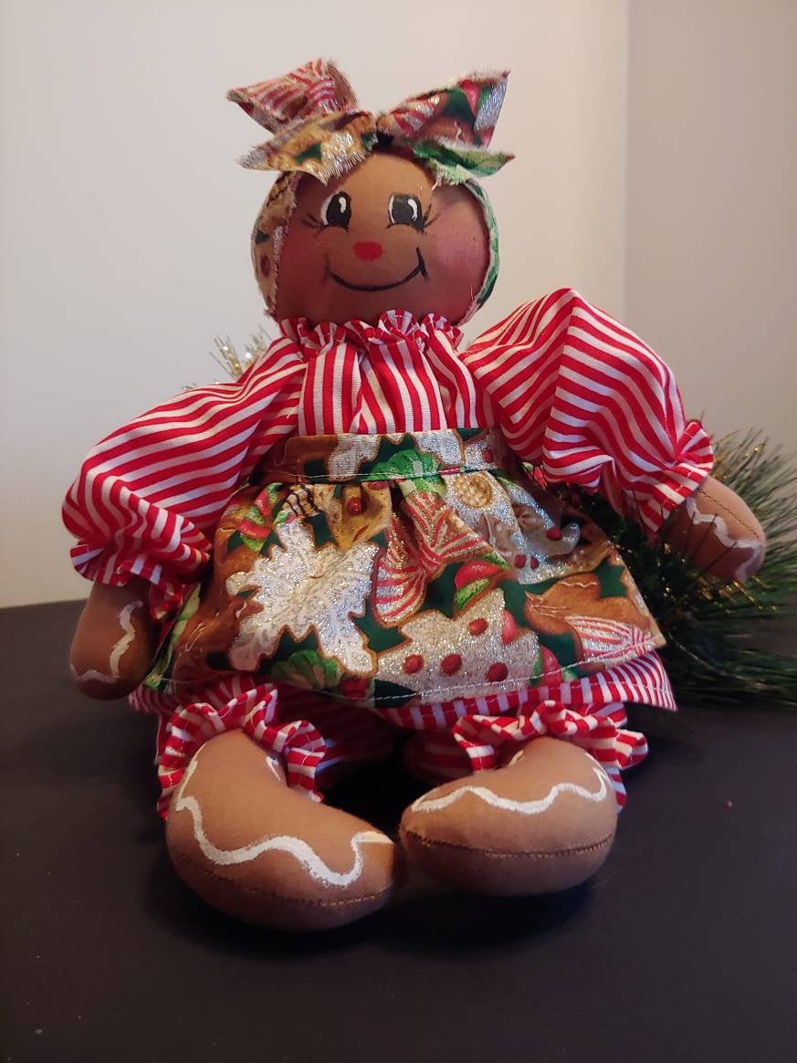 Gingerbread doll wreath attachment